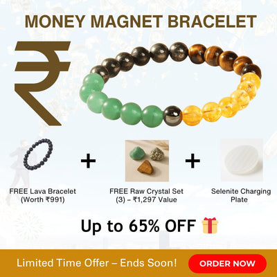 Dhan Vriddhi Set - Money Magnet Bracelet + Selenite Plate