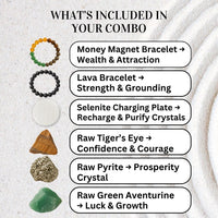 Dhan Vriddhi Set - Money Magnet Bracelet + Selenite Plate