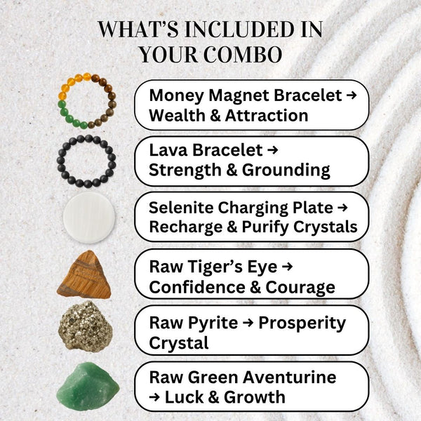 Dhan Vriddhi Set - Money Magnet Bracelet + Selenite Plate