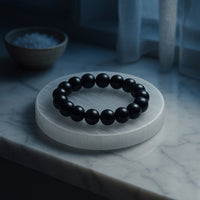 Nazima Agate Black Tourmaline bracelet 8mm in premium gift box and pouch