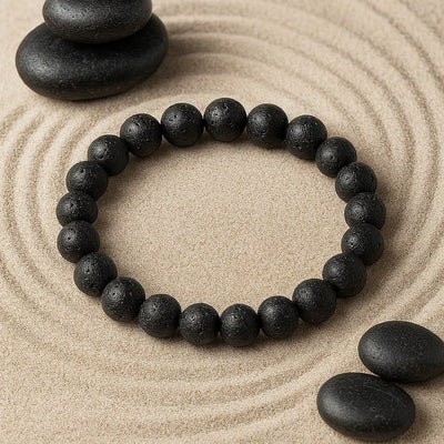 nazima agate calm stress relief lava bracelet flatlay.