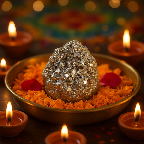 Raw Pyrite Geode money magnet stone by Nazima Agate