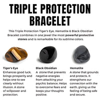 Root chakra and solar plexus balancing Triple Protection Energy Bracelet 8 mm by Nazima Agate.