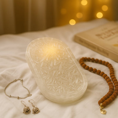 Selenite Charging Plate Coaster by Nazima Agate – Natural Crystal Purification